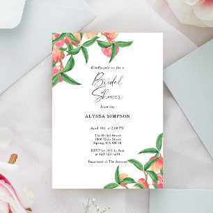 Watercolor Peaches Bridal Shower Invitation