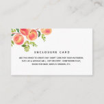 Watercolor Peaches Enclosure Card<br><div class="desc">Use this space to custom create any insert card for your invitation such as a gift registry,  wishing well,  honeymoon fund,  books for baby,  display shower,  etc. Featuring watercolor peaches on greenery branches.</div>