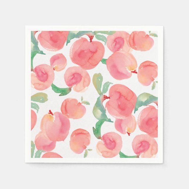 Watercolor Peaches Napkin (Front)