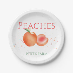 Watercolor Peaches Paper Plates