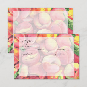 Watercolor peaches - recipe card