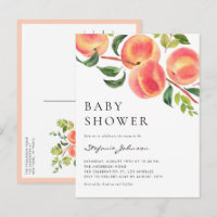 Watercolor Peaches Summer Baby Shower
