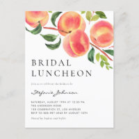 Watercolor Peaches Summer Bridal Luncheon