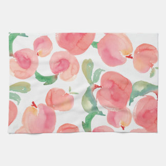 Watercolor Peaches Tea Towel