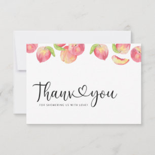 Watercolor peaches thank you card