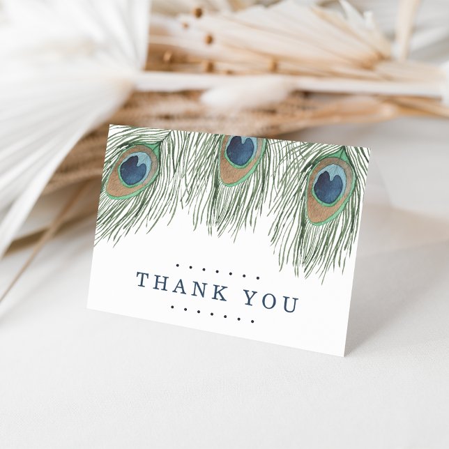 Watercolor Peacock Feather Thank You (Creator Uploaded)