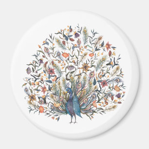 Watercolor Peacock Magnet