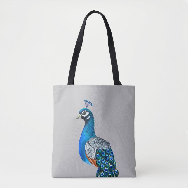 Watercolor peacock tote bag (Front)