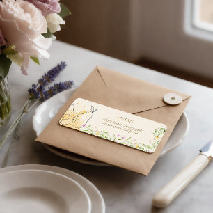Watercolor Pear Floral Garden Return Address