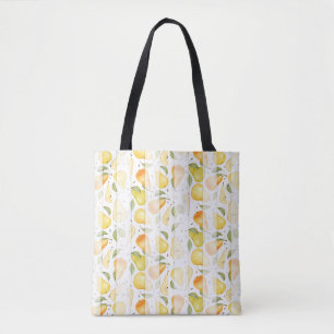Watercolor Pear Fresh Fruit Pattern Tote Bag