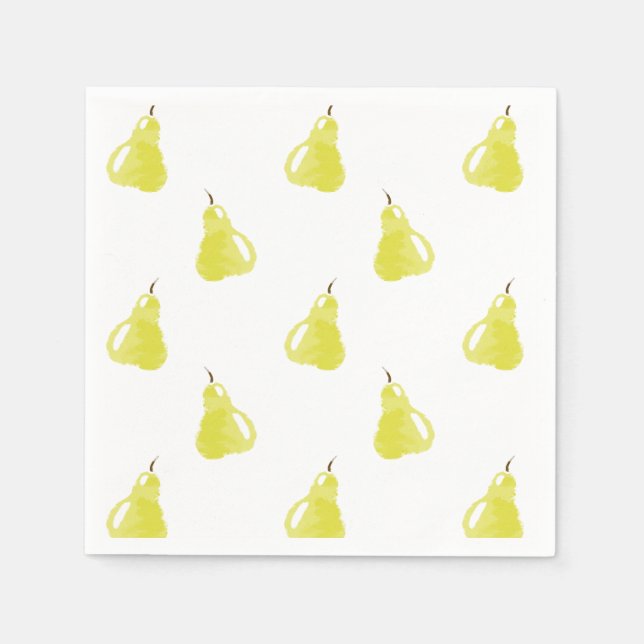 Watercolor Pear Pattern Napkin (Front)