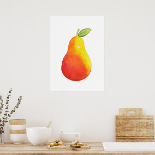 Watercolor Pear Poster