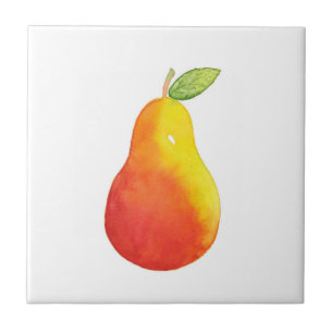 Watercolor Pear Tile