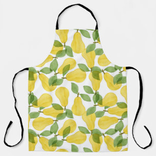 Watercolor Pears: Hand Painted Pattern Apron