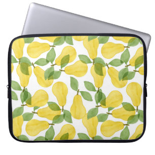 Watercolor Pears: Hand Painted Pattern Laptop Sleeve
