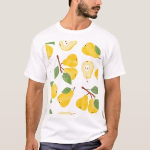 Watercolor Pears Vintage Fruit Pattern T-Shirt