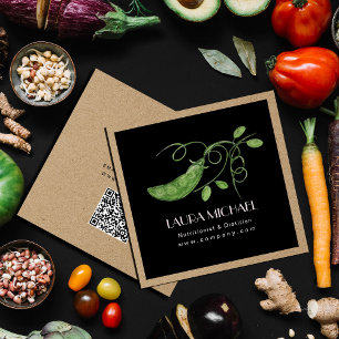  Watercolor Peas Healthy  Square Business Card