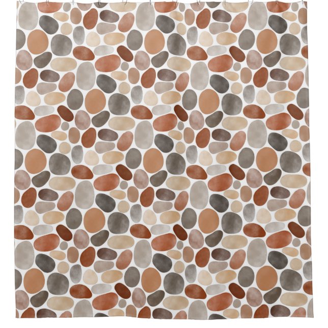 Watercolor Pebbles 230921 Shower Curtain (Front)