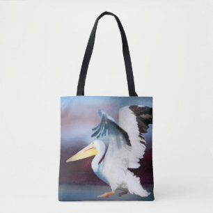watercolor pelican 18 all-over tote bag