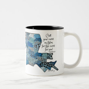 Watercolor Pen Animal Print Louisiana Love Two-Tone Coffee Mug