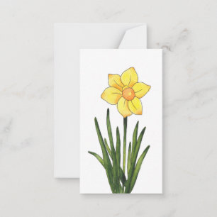 Watercolor, Pen & Ink Daffodil  Note Card