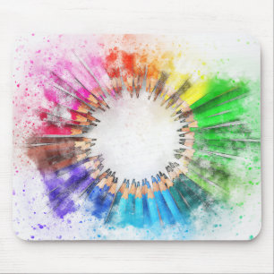 Watercolor Pencils Mouse Mat
