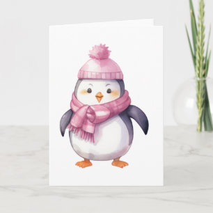 Watercolor Penguin Card