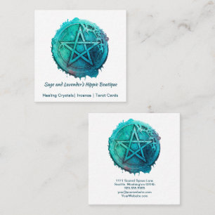 Watercolor Pentagram Business Card