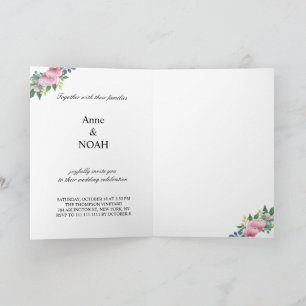 Watercolor Peonies Botanical Wedding Invitation