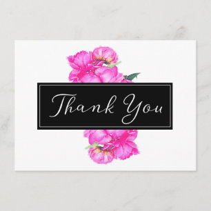 Watercolor Peonies Bunch Thank You Card