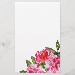 Watercolor Peonies customisable stationery