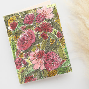 Watercolor Peonies Floral Blank Card