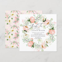 Watercolor Peonies Floral Wreath Baby Tea