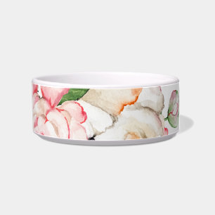 Watercolor peonies in tender colours bowl
