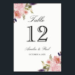 Watercolor Peonies Pink Wedding Table Number Cards<br><div class="desc">Matching Wedding collection in our Little Bayleigh Store! Design courtesy of: https://www.etsy.com/shop/SmallHouseBigPony</div>