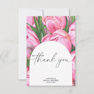 Watercolor peonies - thank you bridal shower  card