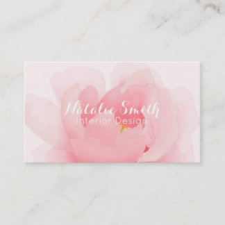 Watercolor Peony Bloom Floral Business Cards