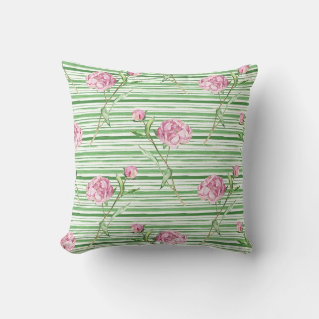 watercolor peony cushion (Front)