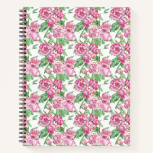 Watercolor peony field notebook