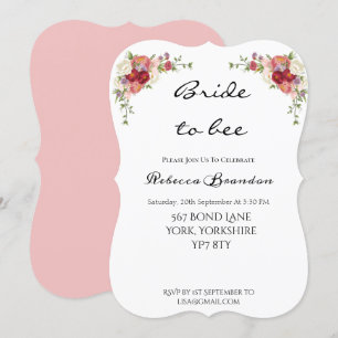 Watercolor Peony Floral Bridal Shower Invitation