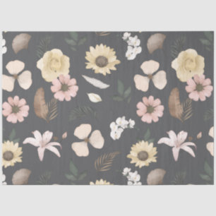 Watercolor peony floral decoupage tissue paper