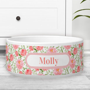 Watercolor Peony Floral Pattern Name Pet