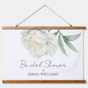 Watercolor Peony Flower Bridal Shower Hanging Tapestry