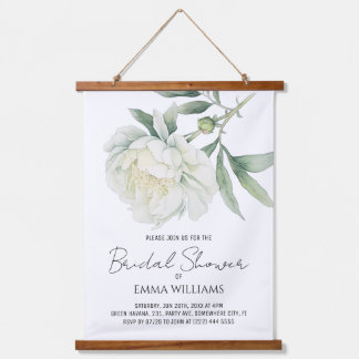 Watercolor Peony Flower | Bridal Shower Hanging Tapestry