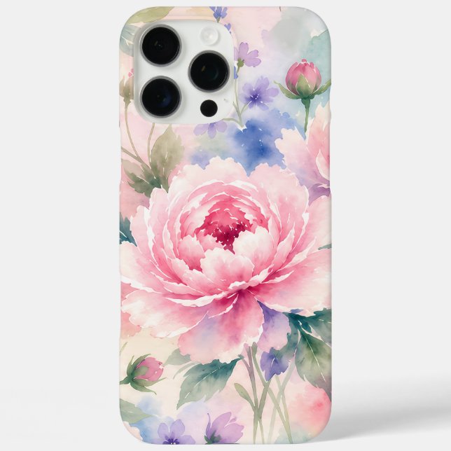 Watercolor Peony Flower Case-Mate iPhone Case (Back)