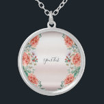 Watercolor Peony Flower Necklace<br><div class="desc">Beautiful Watercolor Peony Flower Necklace</div>