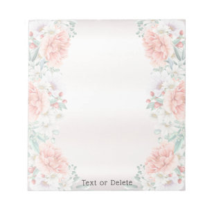 Watercolor Peony Flower Notepad