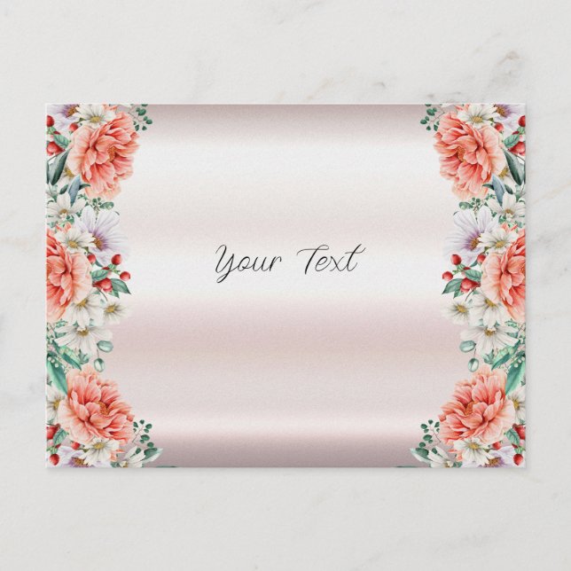 Watercolor Peony Flower Postcard (Front)