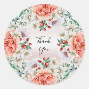 Watercolor Peony Flower Sticker