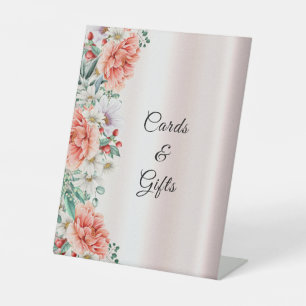 Watercolor Peony Flower Tabletop Signs